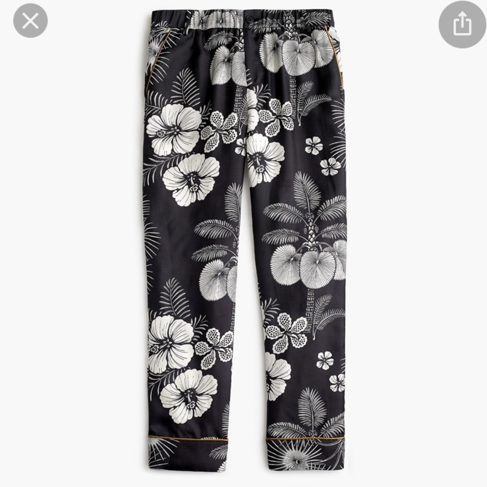 JCrew silk floral print pants size 12 NWT